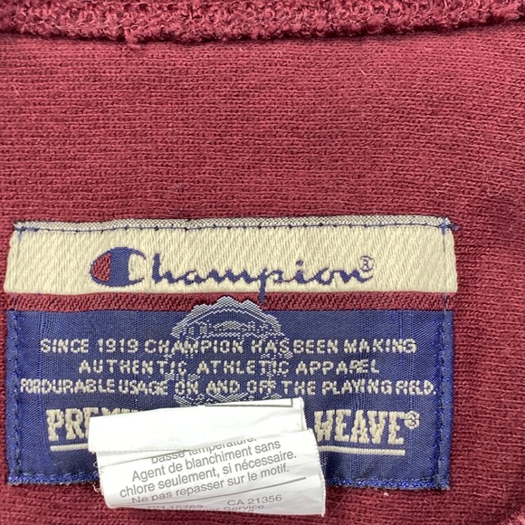 Champion Premium Reverse Weave Sweatshirt Maroon Burgundy Crewneck Mens Large L - Picture 2 of 9